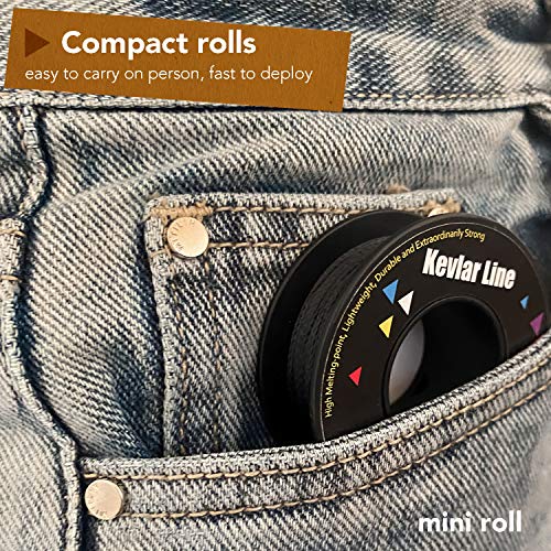 emma kites 100% Black Kevlar Braided Cord (0.4~4.6mm Dia, 50lb~1700lb) High Strength, Abrasion Flame Resistant, Tough Survival Tactical Cord Model Rocket Paracord Snare Line Fishing Assist Cord - size: 1700Lbs | 30Ft