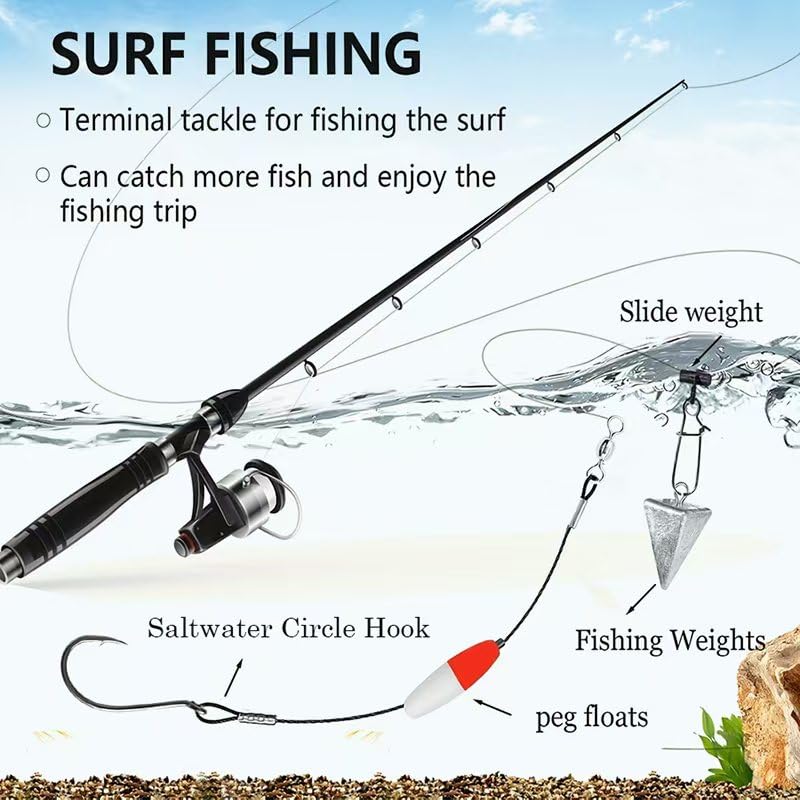 YOTO Circle Hooks Rigs with Saltwater Steel Leader Wire, 25/50PCS Octopus Hook Rig for Bass Catfish Fishing - color: 50pcs/bag, size: 2/0