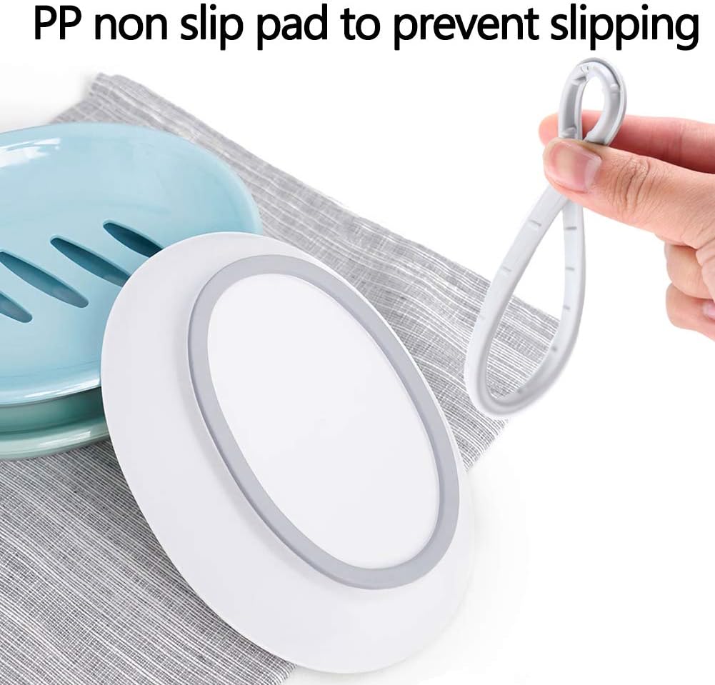 WYOK 2-Pack Soap Dish with Drain Plastic Sponge Holder Easy Cleaning Soap Saver Tray Caddy Keep Dry Stop Mushy for Shower Bathroom Kitchen(White)