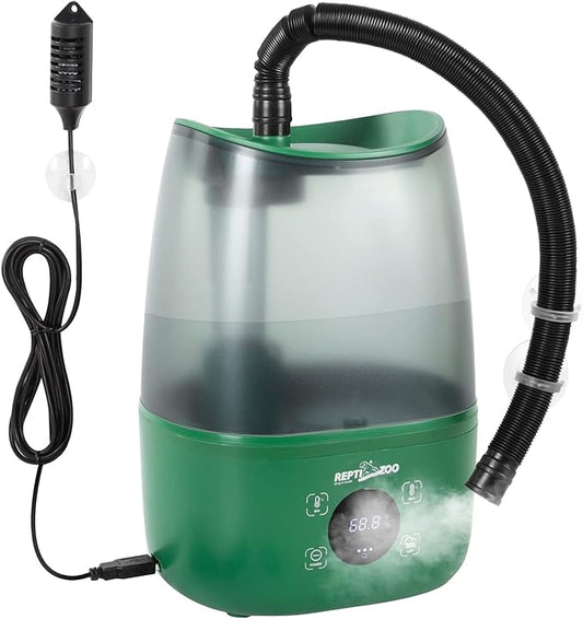 REPTIZOO Reptile Humidifier Fogger, 4L Large Reptile Fogger with Humidity Control, Terrarium Humidifiers with Extended Tube Automatic Reptile Misting System for Reptiles Amphibians Herps Vivarium