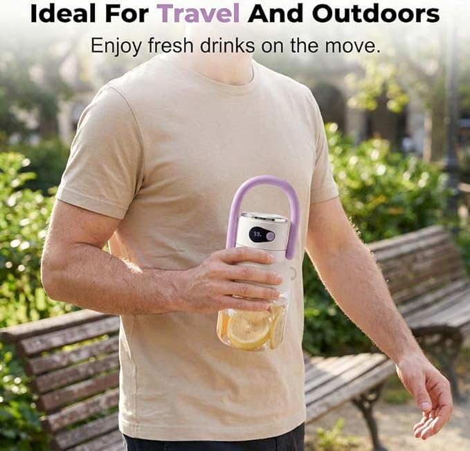 Portable Personal Blender, 33oz BPA-Free Travel Juicer Cup, 18000RPM Cordless Electric Blender for Smoothies Shakes, USB-C Rechargeable Leakproof Bottle with Sip Lid, Detachable Easy to Clean (Pink)