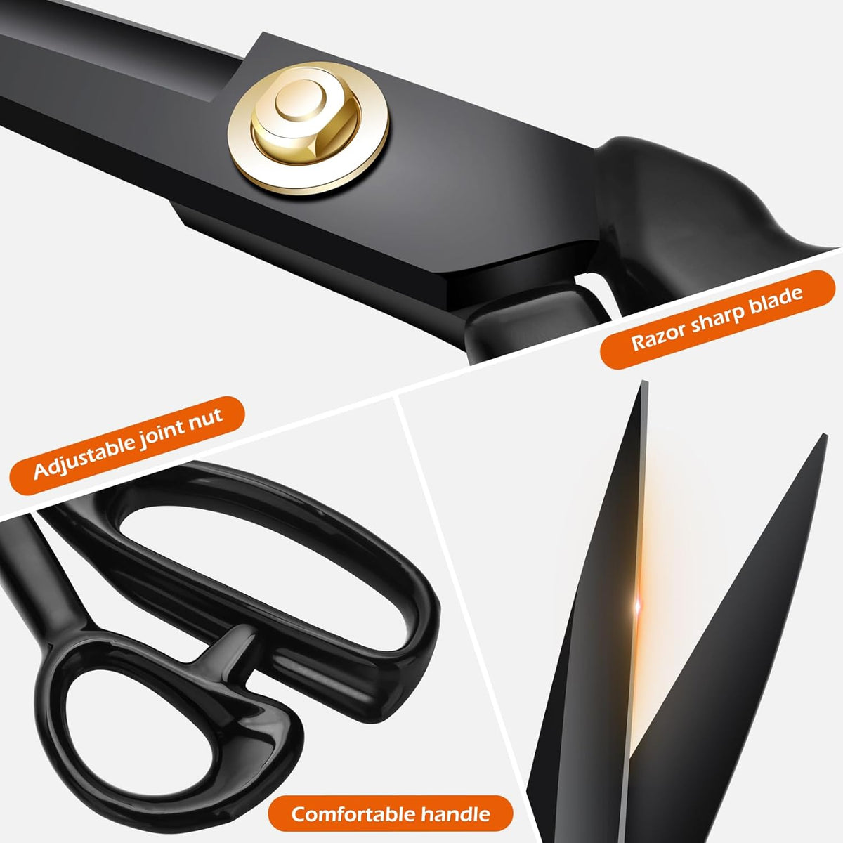 Fabric Scissors Professional, 8" Heavy Duty Sewing Scissor for Fabric Cutting, Tailor Sharp Sewing Shears for Cutting Leather craft Home Office Students Artists Dressmakers