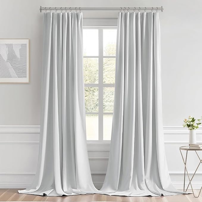 MIULEE Back Tab Light Blocking Curtains 96 Inch Long 2 Panels Set