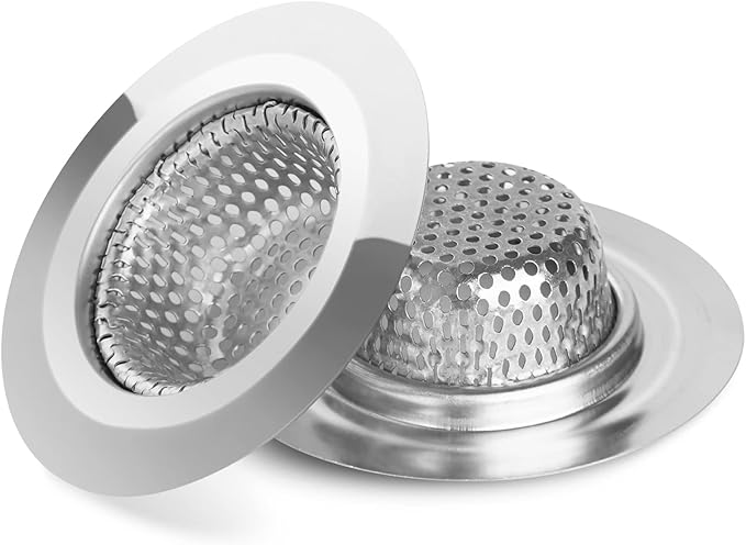 Ohtomber 2PCS Bathtub Drain Strainer - 2.79 inch Bathtub Floor Shower Hair Drain Catcher Cover, Stainless Steel Bathroom Sink Strainer Filter Basket for Bathroom Sink, Wash Basin