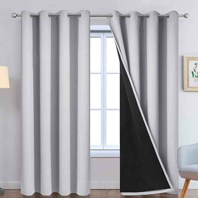 Yakamok 84 Inch Long 100% Blackout Curtains