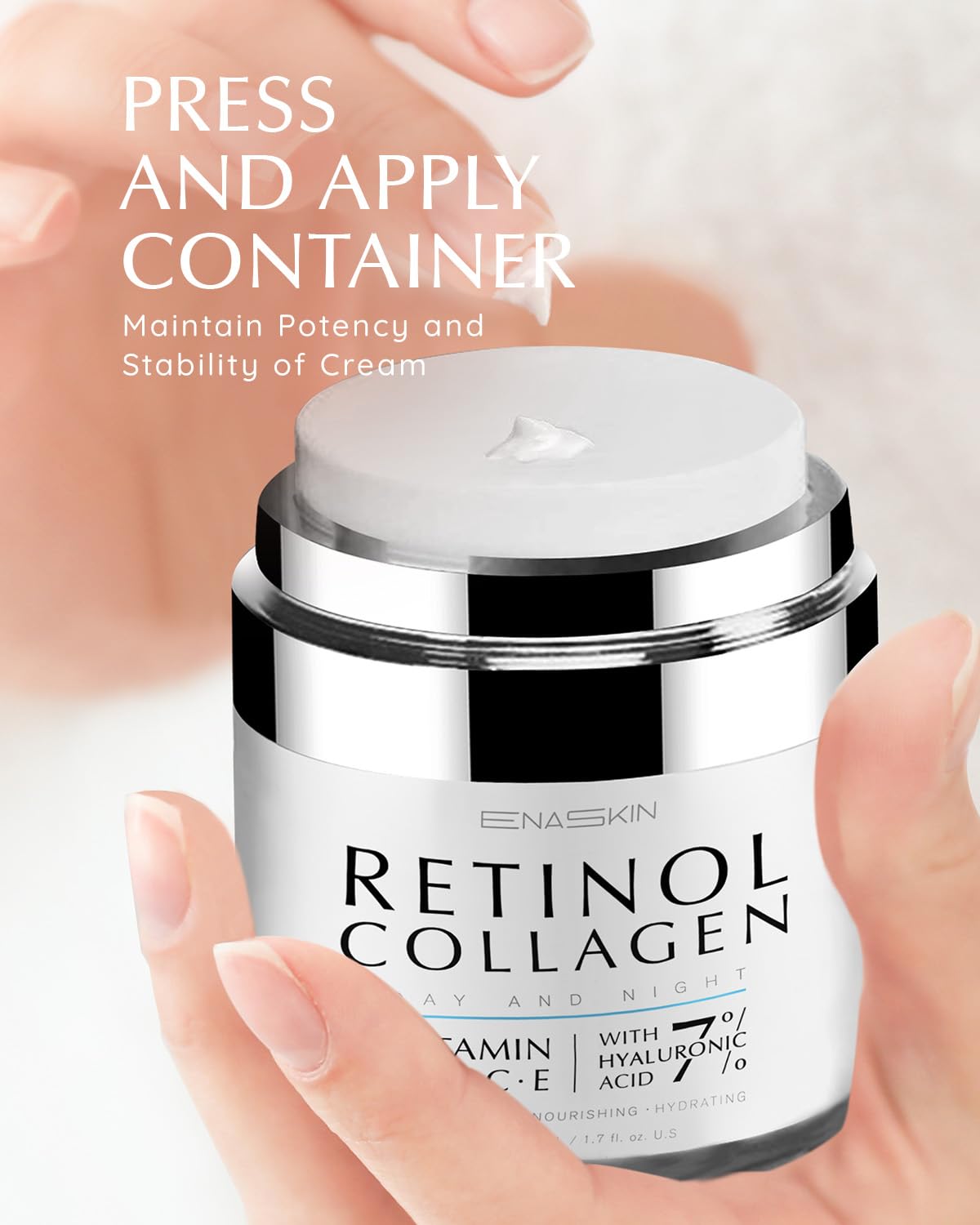 EnaSkin Retinol Cream for Wrinkles: Face Neck Collagen Cream for Tightening Skin - Anti Aging Facial Moisturizer Day and Night for Women and Men 1.7 Fl OZ