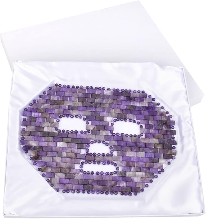 ideayard Jade Facial Mask｜100% All Natural Jade Sleep Mask｜Diminish Puffiness｜Soothe Eye Fatigue (Purple)
