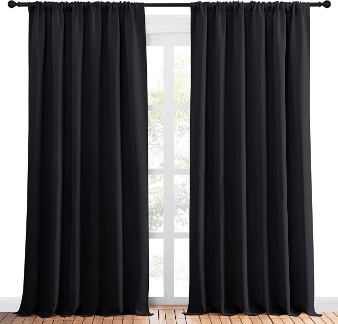 NICETOWN Black Blackout Curtain Blinds