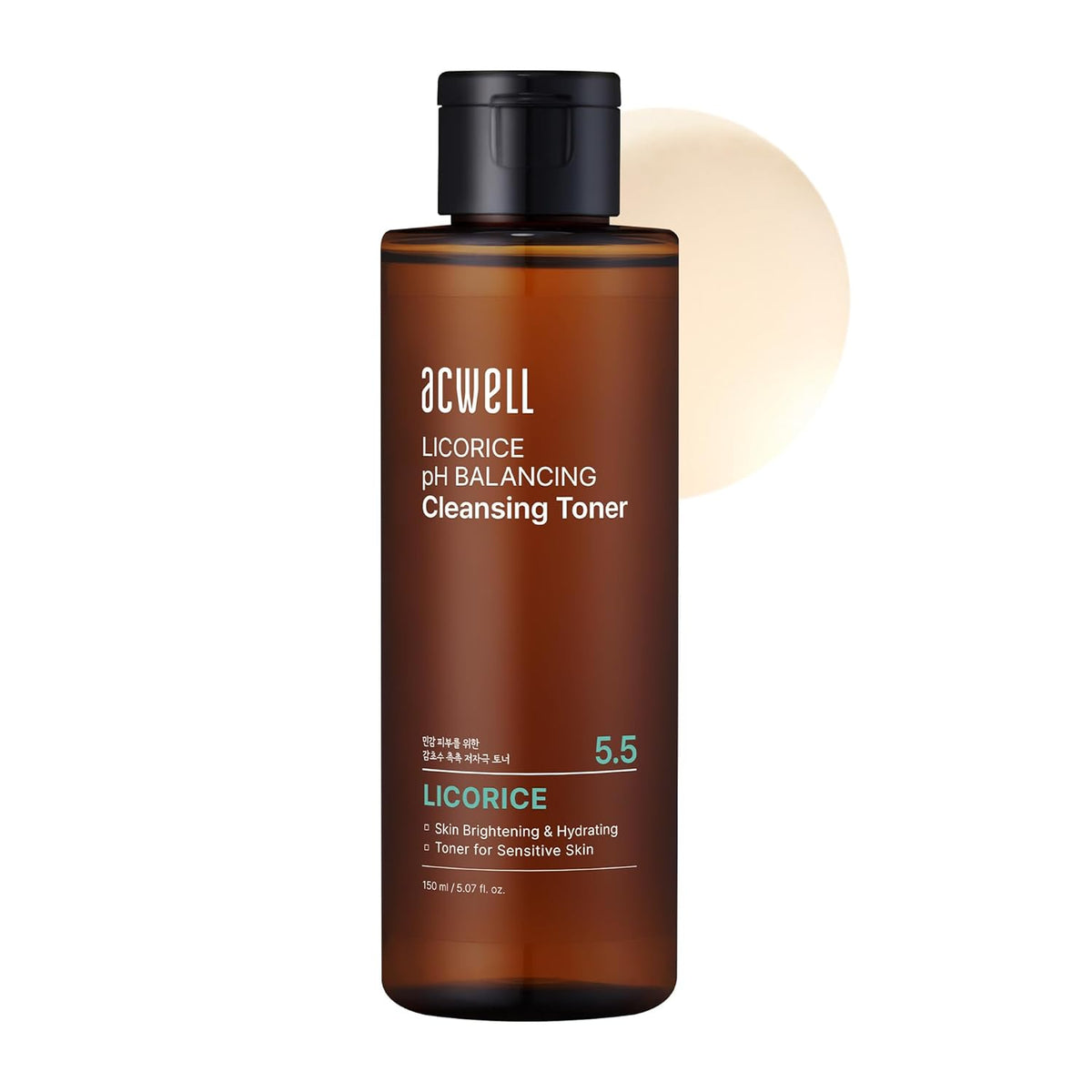 ACWELL Licorice pH Balancing Cleansing Toner 5.1 fl.oz. - PH5.5 Hydrating Makeup Cleansing Astringent - Skin Clearing, Reduce Pigmentation, Acne and Dark Spots