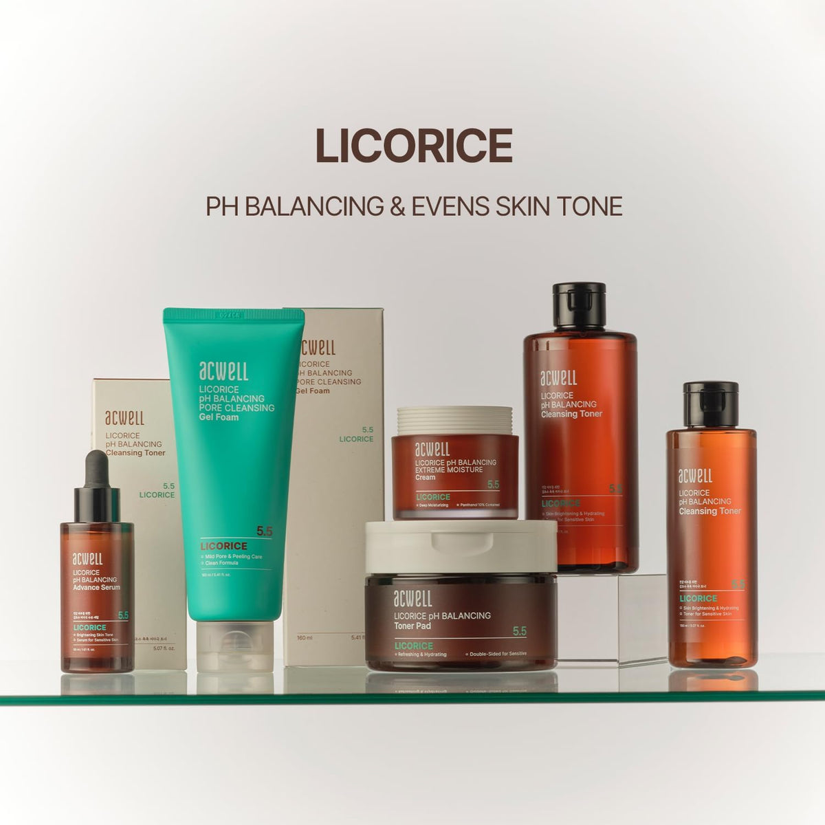 ACWELL Licorice pH Balancing Cleansing Toner 5.1 fl.oz. - PH5.5 Hydrating Makeup Cleansing Astringent - Skin Clearing, Reduce Pigmentation, Acne and Dark Spots