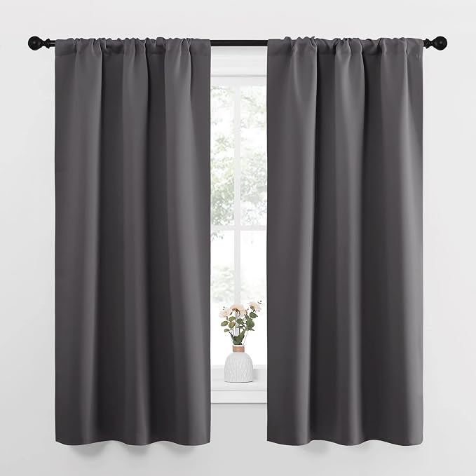 NICETOWN Grey Window Curtains for Bedroom