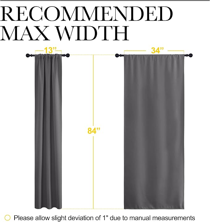 NICETOWN Grey Window Curtains for Bedroom