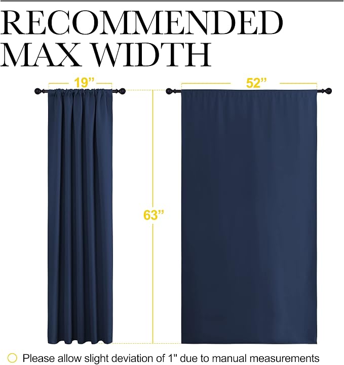 NICETOWN Navy Curtains Blackout Draperies