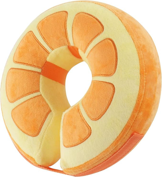 IEUUMLER Inflatable Recovery Dog Collar, Protective Donut Cone, Adjustable Soft Collar for Dog and Cat After Surgery Prevent from Biting & Scratching EU002 - Orange L+