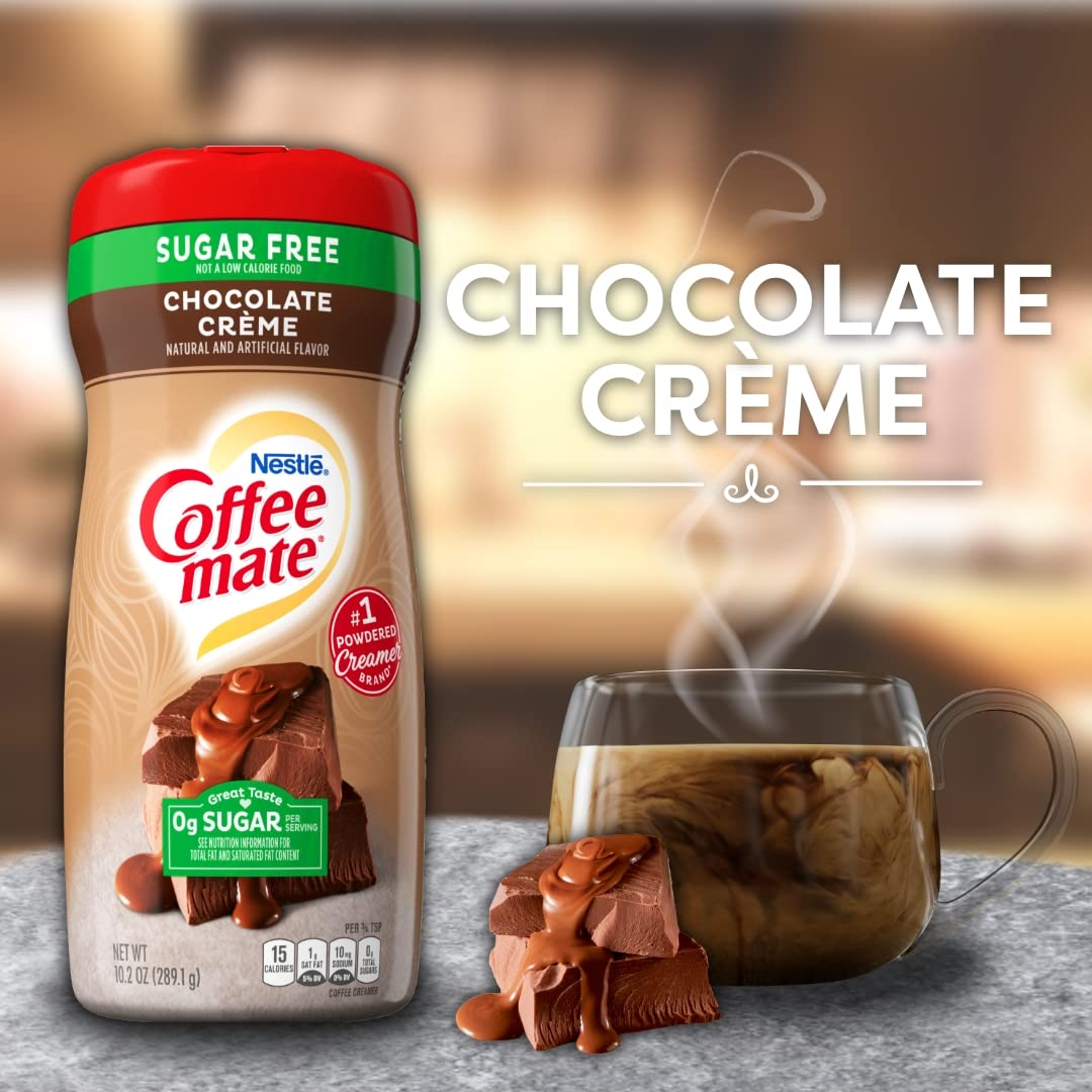 Coffee-mate Sugar Free Creamy Chocolate Powdered Coffee Creamer, 10.2 Ounce