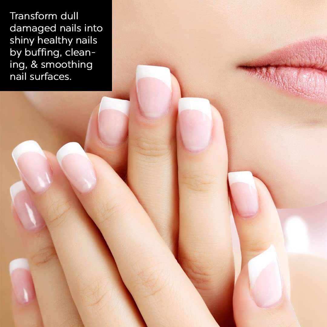 4-Way Nail Buffer Block - 4 Steps Sanding Polisher, Washable Emery Buffing Tool for Professional Manicure and Pedicure