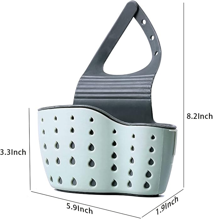 YYaaloa Sink Basket Sink Strainers Basket Corner Sponge Caddy for kitchen sink Kitchen Drain Shelf Sink Storage Holder (style 2- Sage Green and Gray)