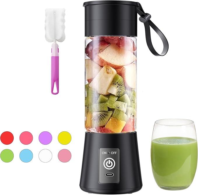 Cordless Portable Personal Size Blender - 2026 Upgraded New Blender for Shakes and Smoothies with 13 Oz BAP Free Juice Cup, USB Rechargeable Freshly Squeezed for Picnic/Sports