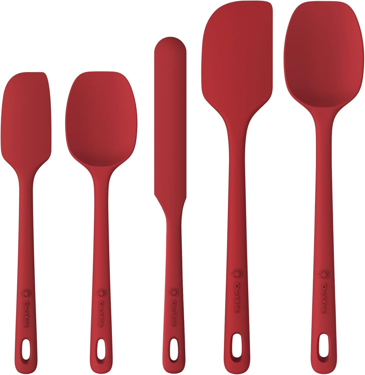 5-Piece Silicone Kitchen Spatula Set with Ergonomic Handles