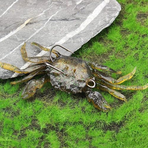 10 Pcs Soft Plastic Crab Lures, Saltwater Fishing Baits With Sharp Hooks, 3D Simulation Freshwater Tackle Accessory Tool, Random Color