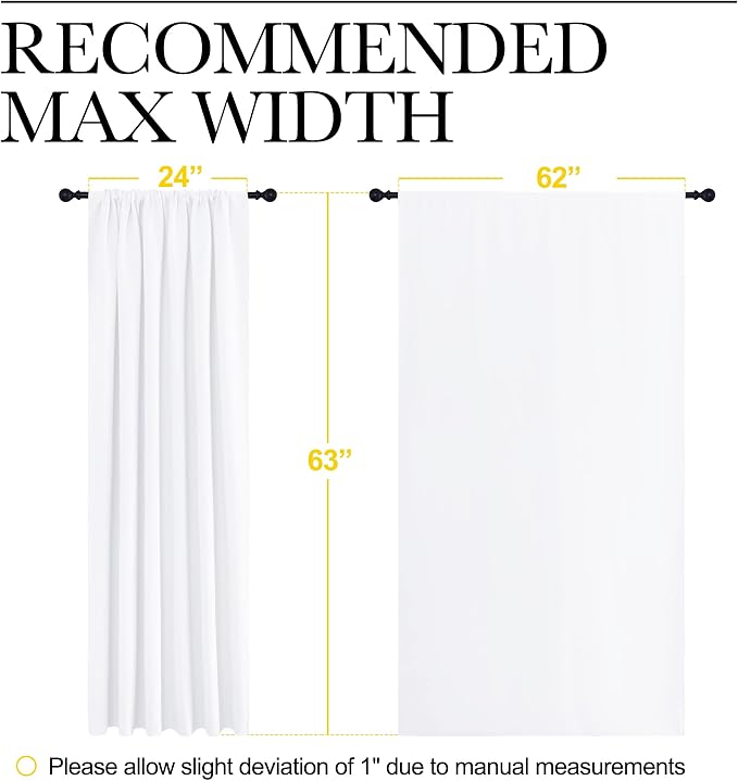 NICETOWN White Curtains, 50% Light Blocking Curtain Panels
