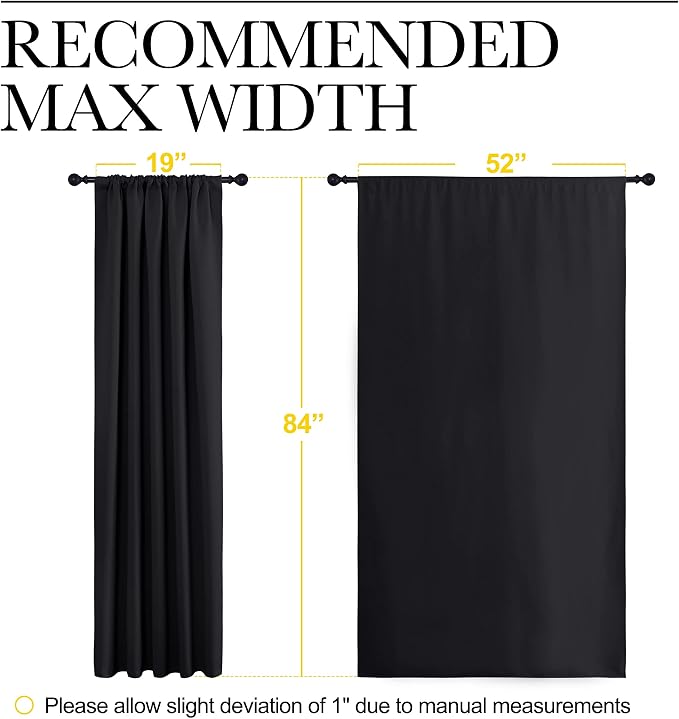NICETOWN Black Out Window Curtains