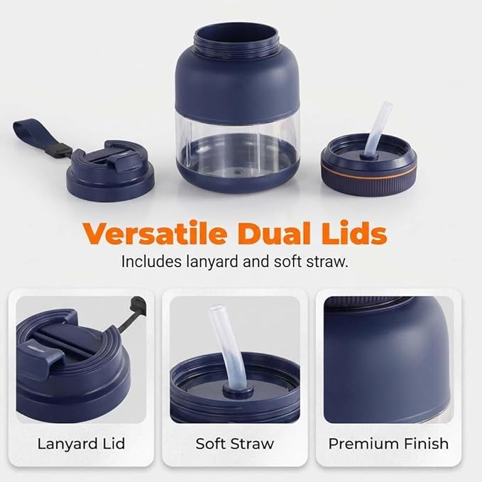 Wireless Juicer Cup, 2026 New 1300ml Portable Electric Juicer Cup,USB Rechargeable Electric Juicers Cups with Dual Lid, 180w with 38-Blades,Portable Blender for Shakes Smoothies (Blue 45oz/1300ml)