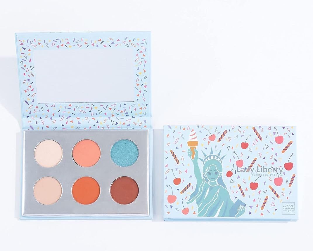M2U NYC Eyeshadow Palette, Eye Shadow, Makeup Palette, Eye Shadow Palette Makeup, Makeup Palettes, 6 Tones/Shades, Multiple Colors from Nude to Bold (Orange/Blue Pop Colors)