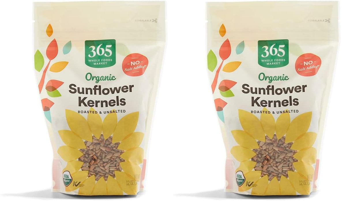 365 by Whole Foods Market, Organic Roasted Unsalted Sunflower Kernals, 12 Ounce