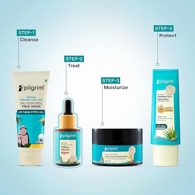 Pilgrim 32% AHA BHA PHA Peeling Solution | Exfoliant for Radiant, Even-Toned Skin | Weekend Facial Peel for Deep Cleansing | Suitable for Men & Women | 1.01 Fl Oz (30ml)