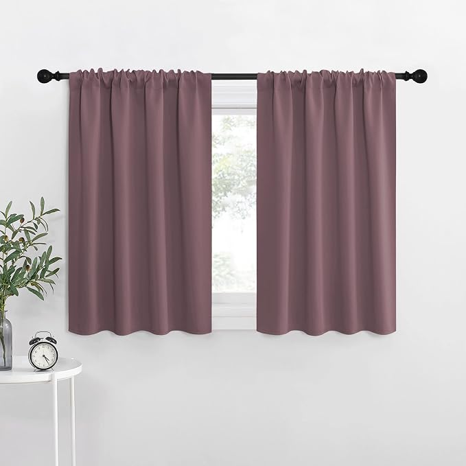 NICETOWN Kitchen Curtains, Dry Rose, Short Blackout Curtains & Drapes, Thermal