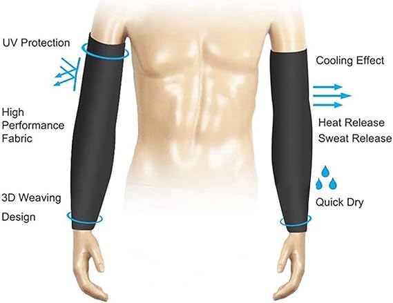 YQXCC 4 Pairs Arm Sleeves, Cooling UV Sun Protection Sports Compression Sleeves for Men Women, Golf Basketball Arm Sleeves