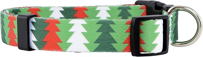 Native Pup Christmas Dog Collar- Winter Holiday Collars for Pets- Xmas Gift for Puppy- Santa, Reindeer, Snowman, Candy Cane, Red Green- Girl Boy- Small, Medium, Large Breeds (Christmas Tree, Medium)