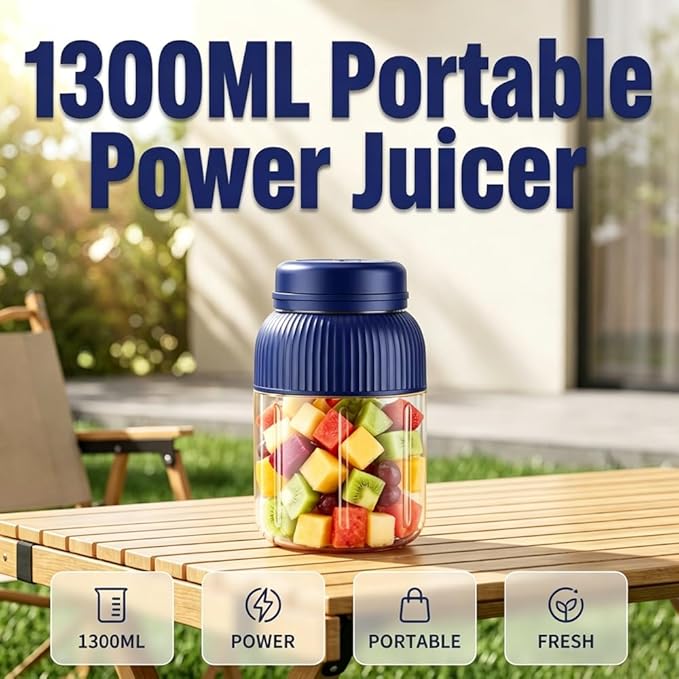 Wireless Juicer Cup, 2026 Upgrade 44oz Personal Size Blenders for Shakes and Smoothies, Portable Blender Cup Rechargeable Dual Lid Travel Drinking Cup for Gym Office Outdoor Camping Essential (Green)