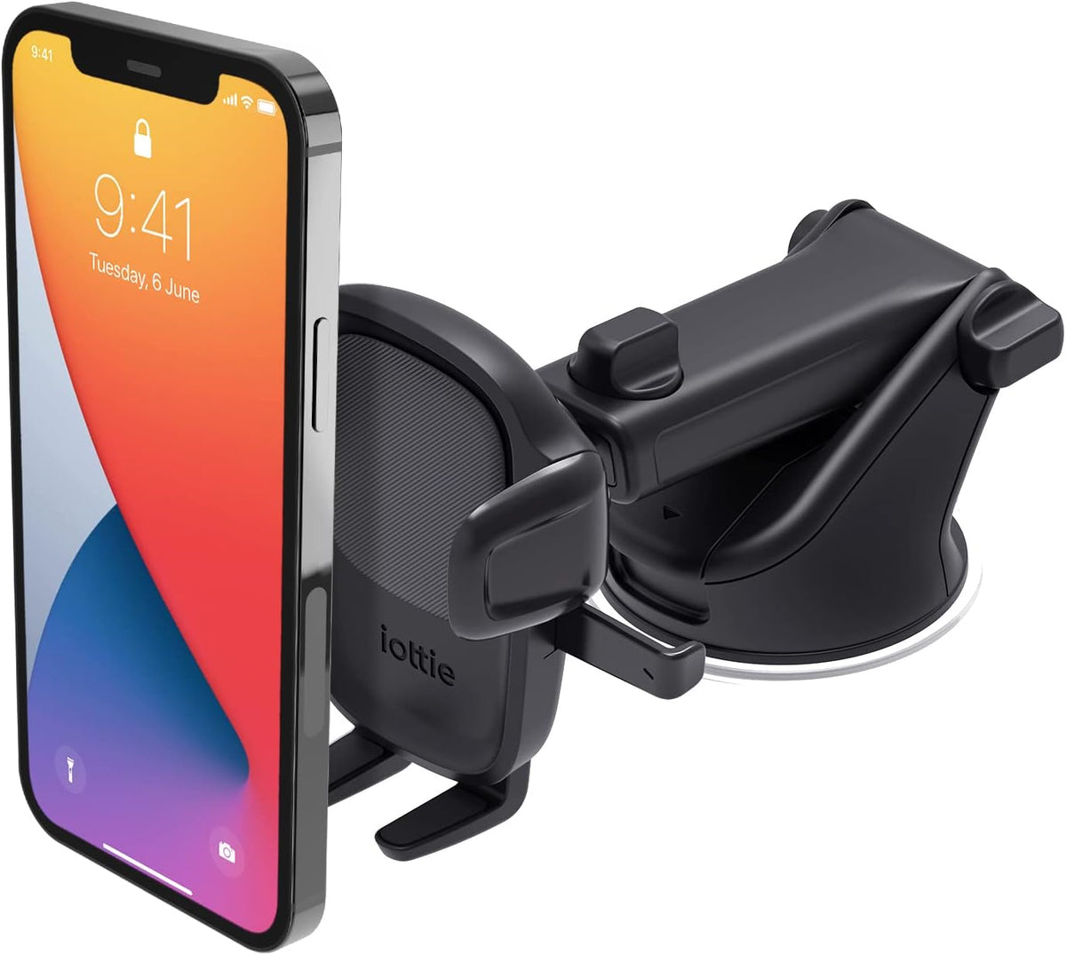 iOttie Easy One Touch Signature Dashboard & Windshield Universal Car Mount Phone Holder Desk Stand with Suction Cup Base and Telescopic Arm for iPhone, Samsung, Google, More Smartphones