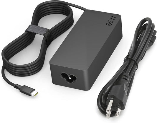 65W USB C Charger Compatible with Lenovo Thinkpad/Yoga/Chromebook Laptop Computer 65W 45W USB C Fast Power Adapter