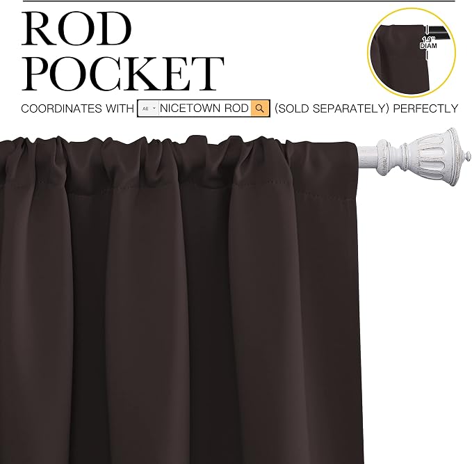 NICETOWN Blackout Curtain Panels 45 inches Long