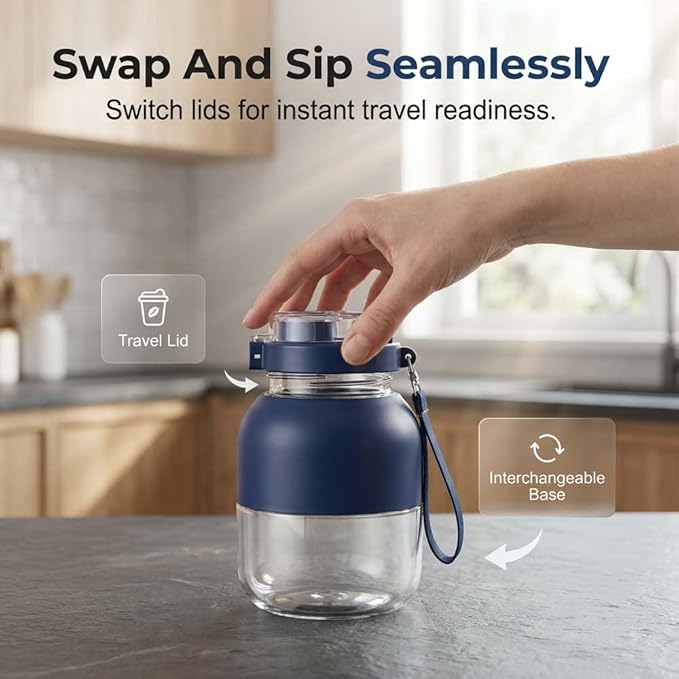 Portable Wireless Juicer Cup, 2026 New Personal Blender, Portable Juice Blender for Outdoor Use, Rechargeable Mini Blending for Travel, Fruit Juicer Cup for Office Workers (2)