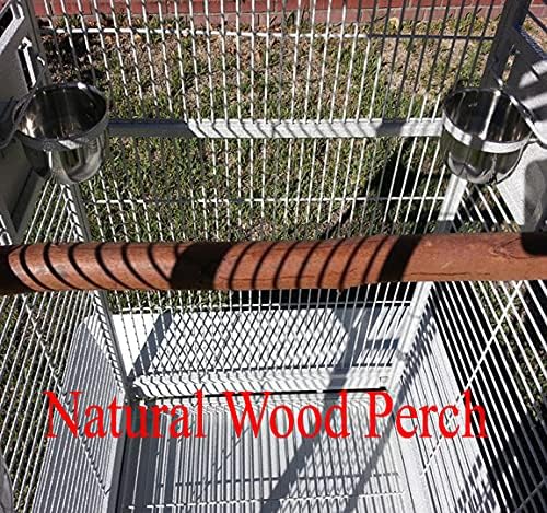 4 Size, Castle PlayTop Parrot Cage for Large Macaws Cockatoos African Grey Amazon (24" x 22" x 63"H White Vein)