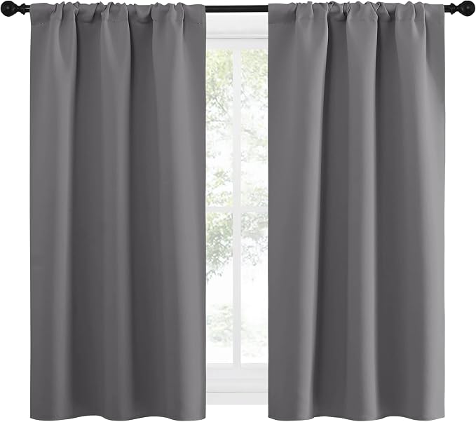 NICETOWN Grey Window Curtains for Bedroom