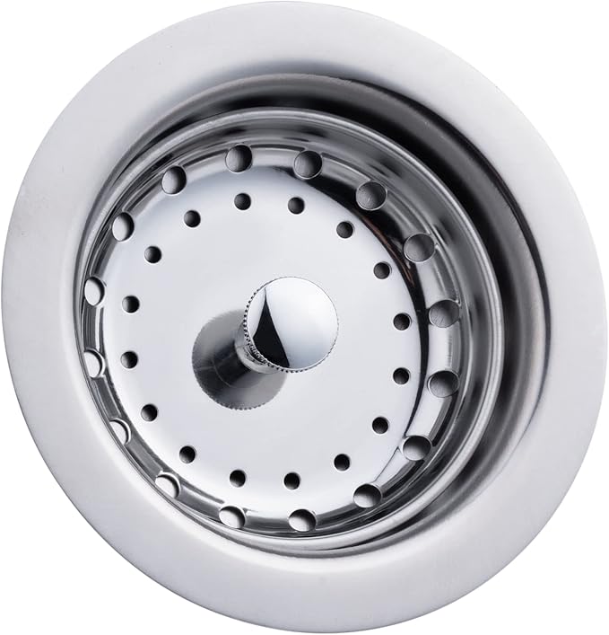 Artiwell 2-Pack Kitchen Sink Basket Strainer and Stopper, 3-1/2” Kitchen Drain Assembly with Strainer and Sink Stopper, Kitchen Sink Strainer with Stopper, Chrome Plated