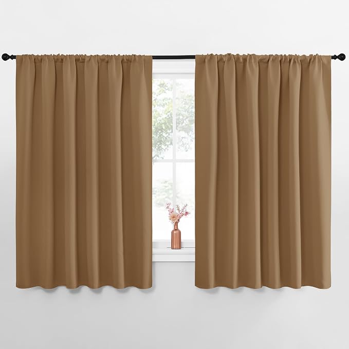 NICETOWN Blackout Curtains for Bedroom, 1 Pair, 62 by 63-inch, Window Treatment