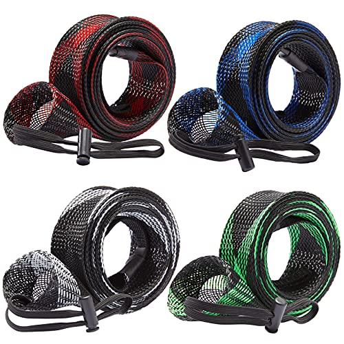 BASSDASH Casting Spinning Fishing Rod Sleeves Protective Rod Socks for Fishing Poles Up to 7-1/2ft - color: Mixed Color - 4pcs, size: For Spinning Rod up to 7-1/2 ft