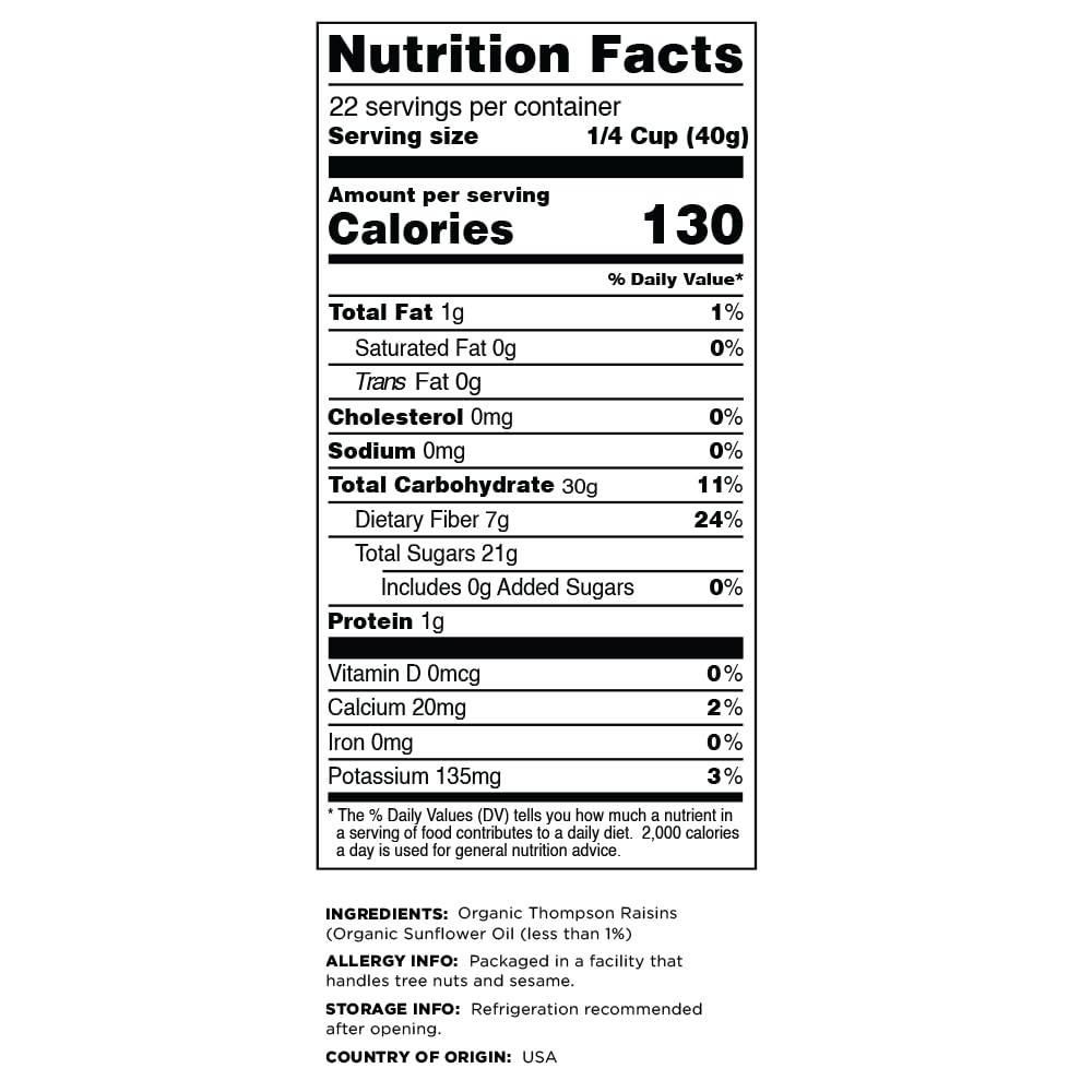 Terrasoul Superfoods Organic Raisins, 2 Lbs - Seedless | No-Sugar Added | No Preservatives