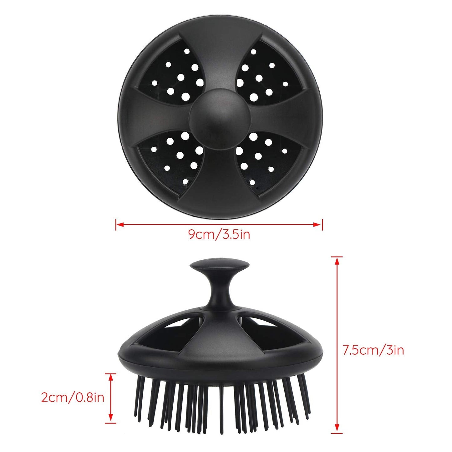 Segbeauty Dandruff Brushes, 2pcs 0.8 inches Long Hard Bristle Scalp Massage Brushes for Thick or Thin 2c to 3b Curly Hair, Shower Comb for Deep Cleaning Beard Pet Grooming Hair Care for Women Men