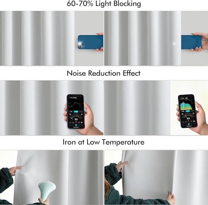 MIULEE Back Tab Light Blocking Curtains 96 Inch Long 2 Panels Set