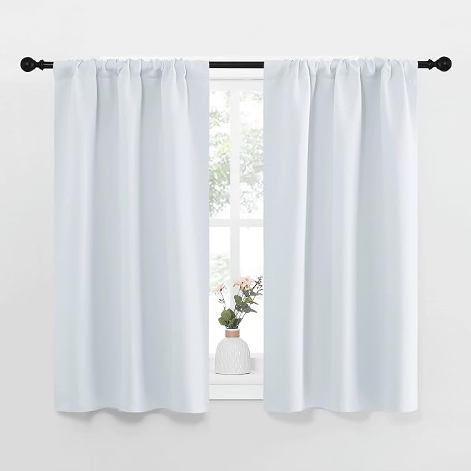 NICETOWN Greyish White Window Curtain Panels