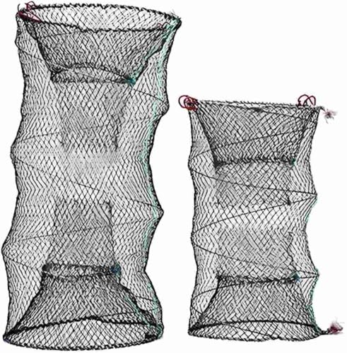 Collapsible Fishing Trap Net Cast Mesh Landing Bait Net | for Crab Shrimp Minnow Crawfish Catfish - size: Large 60cm