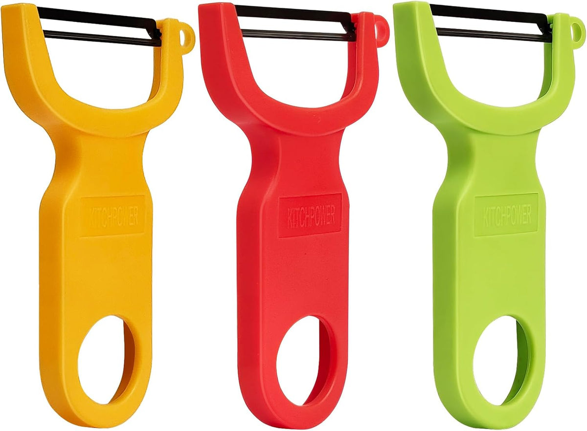 Original Vegetable Fruit Peeler Carbon Steel Blade 3 Pack Red/Green/Yellow…
