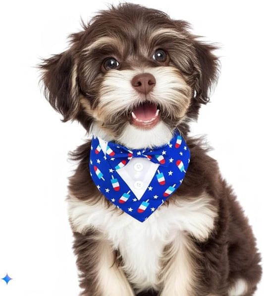 Dog Tuxedo, Adjustable Formal Wedding Outfit Bandana Dog Tux Collar with Bow Tie, Pet Birthday Valentines Outfit Cosplay(X-Large)